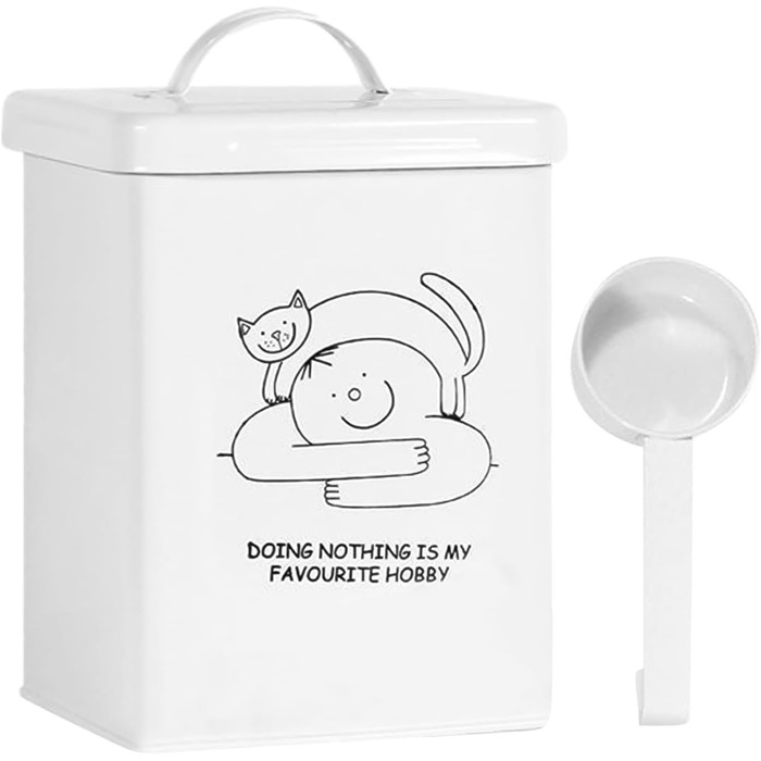 Контейнер для зберігання корму для тварин 5л з ложкою та кришкою | Декоративний контейнер для котячого корму, корм для собак, органайзер для сухого корму, ласощів, рису або борошна