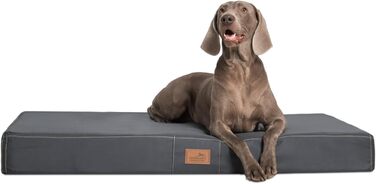Ортопедичний лежак для собак Tierlando® Hugo Ortho Plus: антиковзаюча підкладка, матеріал Anti-Hair Polyester, для великих собак, 120x90 см, сірий