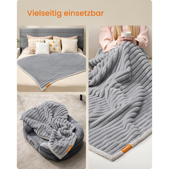 Водонепроникний килимок для собак Feandrea, XL (152 x 127 см), для великих та середніх собак, двосторонній, миючий, сірий та світло-сірий