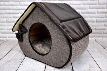 Ліжко-будиночок SjestaPupila для собак та котів, розмір S (30x30 см)