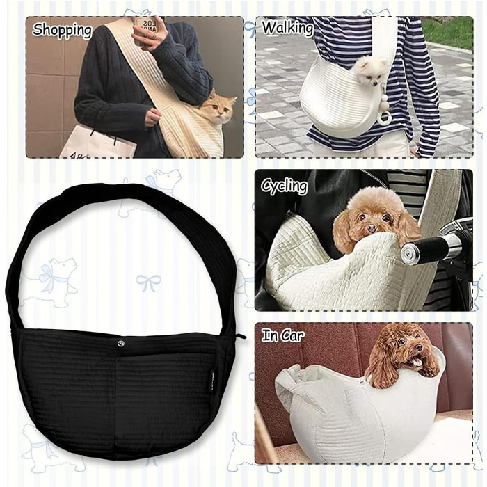 Сумка-переноска для собак NATUYA, чорна, водонепроникна, для прогулянок та подорожей