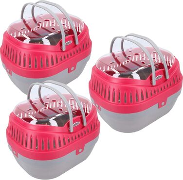 Транспортний бокс для морських свинок, щурів, дегусів, великий, червоний, 3 шт.