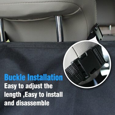 Чохол на сидіння для собак XL, водонепроникний, антиковзкий, універсальний для авто, SUV, позашляховиків, вантажівок, мінівенів (HCMAX, чорний)