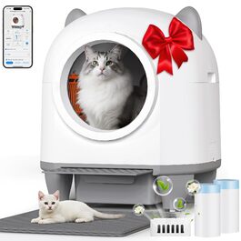 Автоматичний лоток для котів Katzenklo Selbstreinigend 90L з APP та 6-рівневою системою контролю запаху, для кількох котів