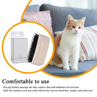 Бурштук для котів та собак | Щітка для видалення шерсті | Інструмент для догляду за тваринами, білий
