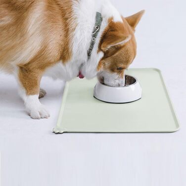 Силіконовий килимок для годування собак та котів AUDWUD, водонепроникний, антиковзний, 53x38 см, бежевий