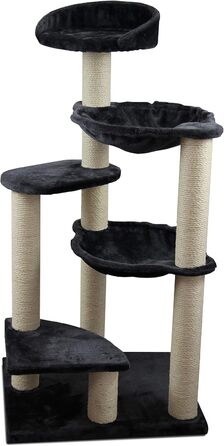 Котячий дряпак Dehner Simba 120x48x60 см, сизаль/плюш, сірий