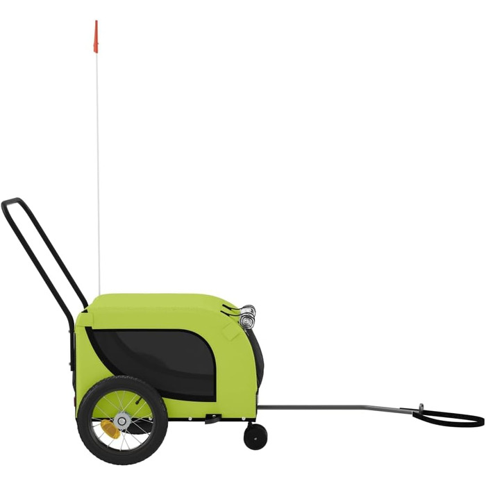 Причіп для велосипеда, переноска для собак, зелено-чорний, Oxford-тканина, сталь, 94018