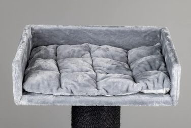 Дерев'яний кігтеточка RHRQuality для великих котів Royalty Blackline Crown, світло-сірий, з товстими 20 см стовпами з сизалю