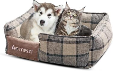 Ортопедичне ліжко для собак PETCUTE середнього та великого розміру. М'яке ліжко-софа для собак з знімним та пральним чохлом, антиковзаюче дно, сіре, для підтримки спини (L, сірий класичний)