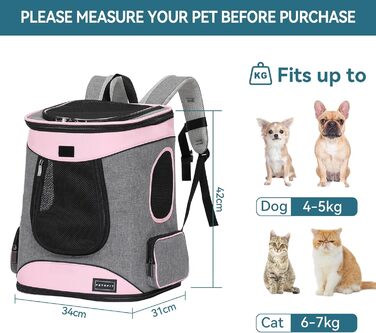 Рюкзак для котів і собак Petsfit до 5 кг, з сіткою, грудним ременем і м'якими вставками, зелено-сірий, дихаючий