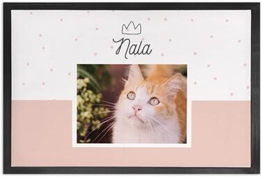 Персоналізована підставка під миску для собак та котів Wanapix з іменем та фото | Килимок для тварин | 60 x 40 см