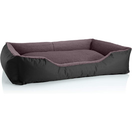 Крісло-ліжко для собак BedDog Teddy, чорно-коричневе, XXL, 120x85x23 см. З міцного кордура та мікрофлісу, знімний чохол, для дому та вулиці