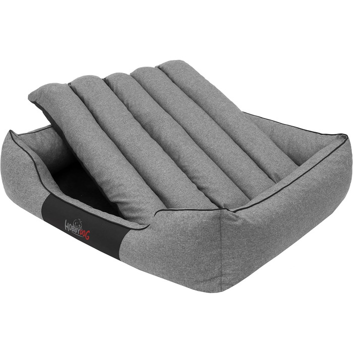 Крісло-ліжко для собак великих, середніх та маленьких порід - зручне ліжко для собак, сірого кольору, розмір L, 110 x 90 см, знімний та пральний чохол