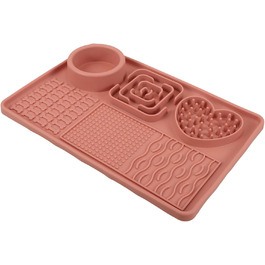 Килимок для собак та котів Silikon Slow Feeder з присоскою, рожевий, великий. Килимок для сповільнення годування та покращення травлення для домашніх тварин