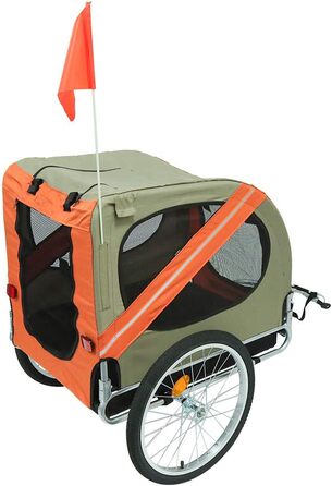 Багатофункціональний велопричіп 2-в-1: для дітей та домашніх тварин. Велосипедний візок-причіп для 2-х осіб (137x73x90 см, помаранчевий)