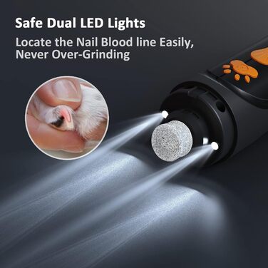 Електричний точило для кігтів собак YABIFE, 3 швидкості - безпечна та тиха обробка кігтів для собак та котів