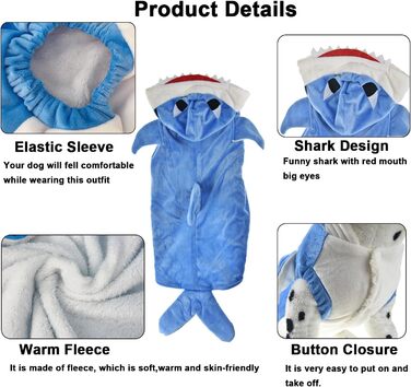 Костюм для собак FLAdorepet на Halloween: теплий флісовий костюм корови для великих собак, розмір 6XL (Обхват грудей 89 см, вага 23-36 кг), блакитний