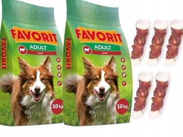 Сухий корм для собак Favorit з яловичиною, 10 кг