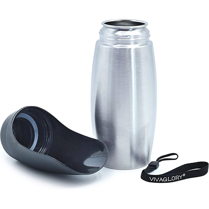 Фляга для води для собак VIVAGLORY Pawhike, 750 мл, нержавіюча сталь, портативна