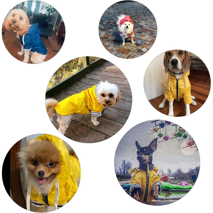 Преміум дощовик для собак Pethiy, водонепроникний дощовик з капюшоном, дощова куртка для собак, жовтий, M