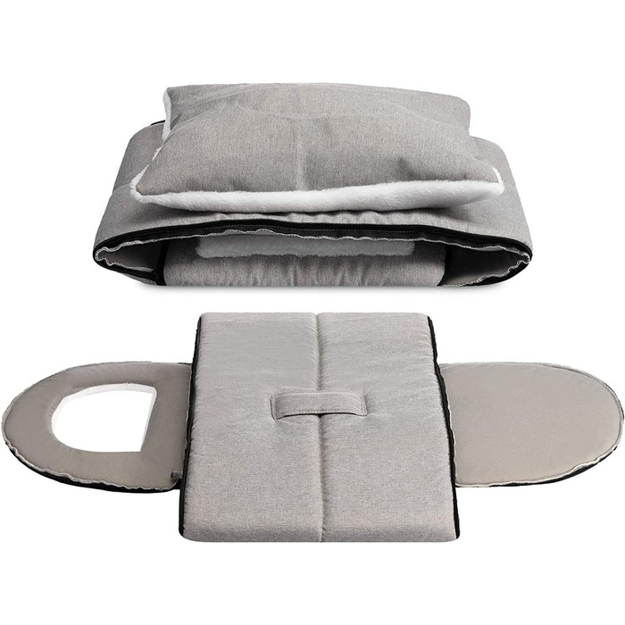 Кігтеточка-ліжко для котів та маленьких собак Hollypet, сірий колір. Зручне ліжко-печера з льону 2-в-1, тепле гніздо для котів та собак.