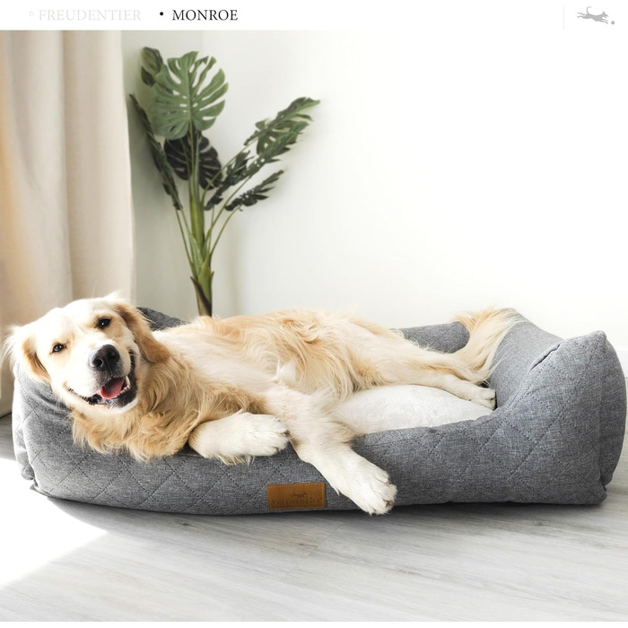 Ортопедичне ліжко для собак Freudentier® з вишуканим стеганням - Практичне, зрозуміле, сертифіковане Oeko-TEX® (M)