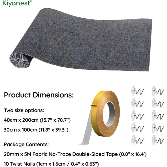 Крізь-доріжка для котів - крізь-доріжка для котів - два розміри 200x40 см і 30x100 см Темно-сірий 200x40 см/78,74' × 15,75'