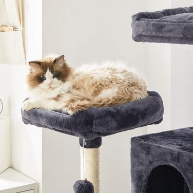 Дряпка для котів Feandrea, 150 см, з іграшками, димчасто-сіра