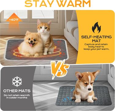 Самогріюча ковдра для котів та собак - тепла підстилка для тварин, XL 58x88 см