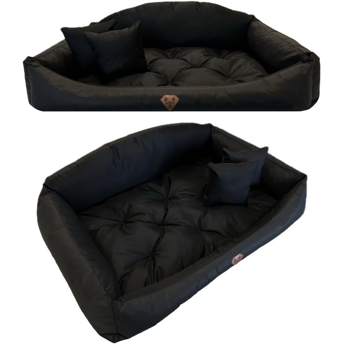 Ортопедичне ліжко для собак Dogs4Life: м'яке, миється, з можливістю персоналізації імені (M, чорний)