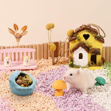 Миска для тварин LuckyOpt з кераміки для хом'яків, легко миється, проти перекидання, годівниця та поїлка для дрібних тварин, хом'яків, морських свинок, кроликів, їжаків, зелена (блакитна)