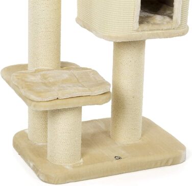 Дряпак для котів CanadianCat Portland - великі сизалеві стовпчики для великих котів, бежевий, 69x47x124 см