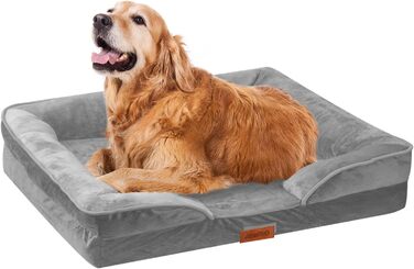 Ортопедичне ліжко для собак AUSCAT - сіре, 60x45 см, знімний, водонепроникний чохол