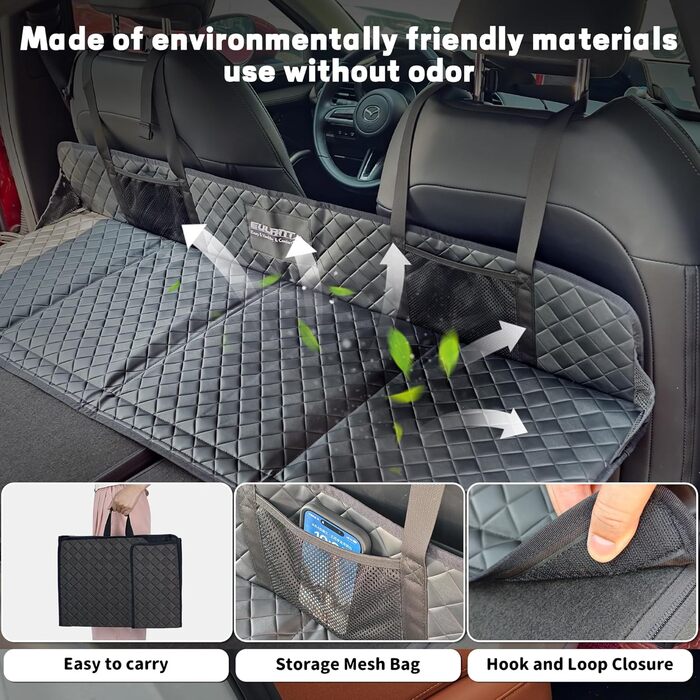 Підставка для авто-ліжка EULANT: розширює заднє сидіння для комфорту собак та відпочинку в дорозі (штучна шкіра)