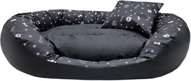 Ортопедичне ліжко для собак Luxus з м'яким бортиком, формастійке, стійке до подряпин, легке у догляді (чорний)