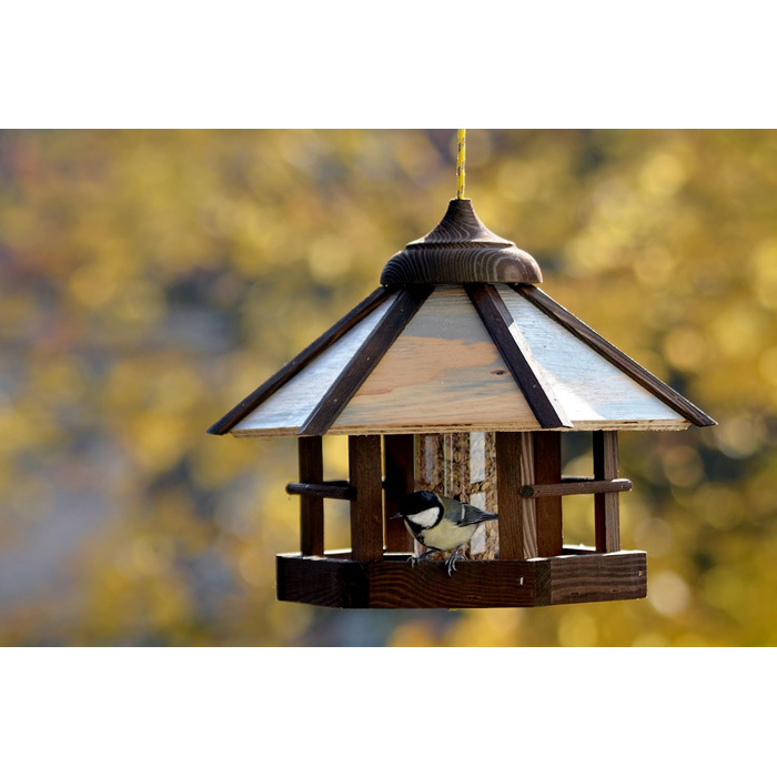 Дім для птахів Dobar® 21391e з годівницею, з дерева, камуфляж, 35x35x29 см