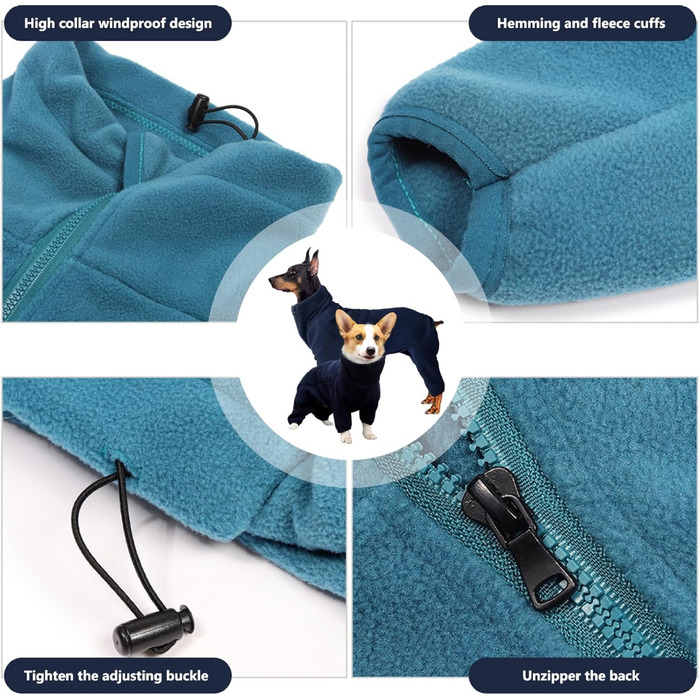 Зимова тепла куртка для собак, флісова підкладка, захист від вітру, регульована застібка, для малих та середніх собак, прогулянки, відпочинок, XXS