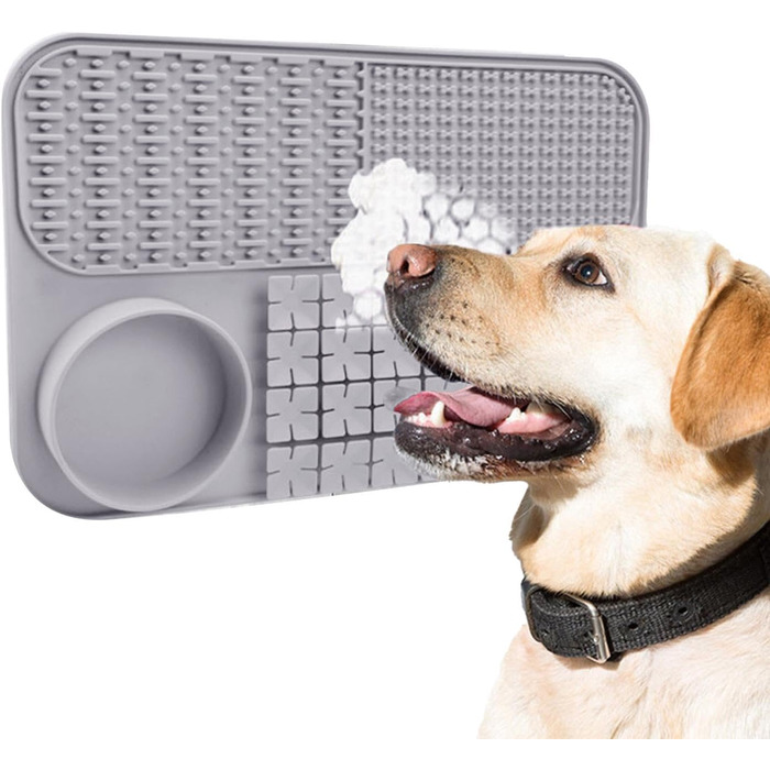 Килимок для лизання собак, коврик для іграшок, сірий | 38.5 x 15 x 2.5 см