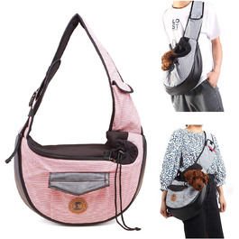 PETCUTE Сумка-переноска для собак та котів - маленька переноска для тварин для подорожей, прогулянок та активного відпочинку (Рожева)