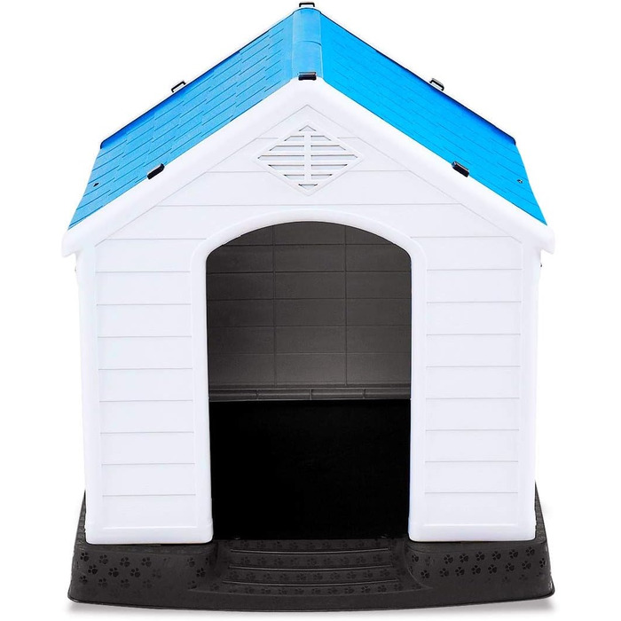 Будка для собак DREAMADE з пластику, вологостійка, для внутрішнього та зовнішнього використання, з піднятою платформою