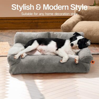 М'яке ліжко для котів та собак MeWoofun, сіре, 85x65x29 см