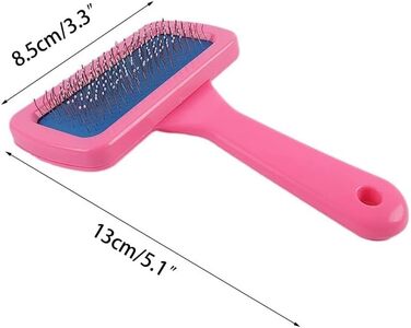 Бурштук для догляду за шерстю котів з довгим хутром, щітка для собак та котів, гребінець для котів, щітка для догляду за тваринами, для кошенят, кроликів, інструмент для видалення шерсті, масажна чистка, рожевий колір