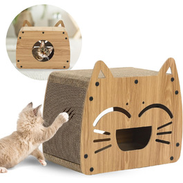 Будиночок-кіготь для котів Ultiness® з ігровим майданчиком, 44x25x38 см. Кліма-кіготь для котів, аксесуари для котів, іграшки для котів