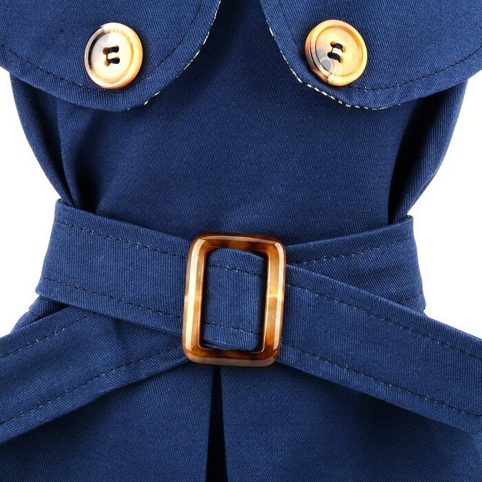 Тренч для собак, дівчаток та хлопчиків, водонепроникний, модний, з поясом, верхній одяг для осені та зими, одяг для цуценят, чихуахуа, йоркширського тер'єра, хакі, розмір XL, блакитний