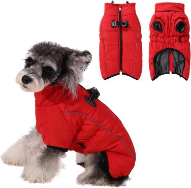 Теплий зимовий одяг для собак Savlot: водонепроникна куртка з підкладкою з флісу для малих, середніх та великих собак (3XL, червоний)