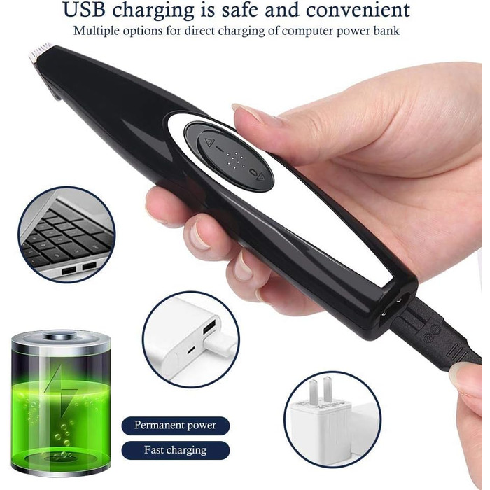 Електрична машинка для стрижки шерсті домашніх тварин USB, бездротова, для собак, котів, догляду за лапами, вухами, обличчям