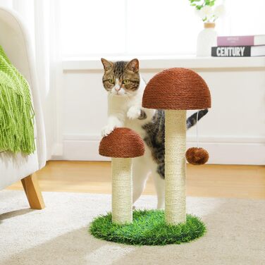 Кігтеточка PAWZ Road для кошенят та котів, кігтеточка-грибок з натурального сизалю, стимулює інстинкти котів