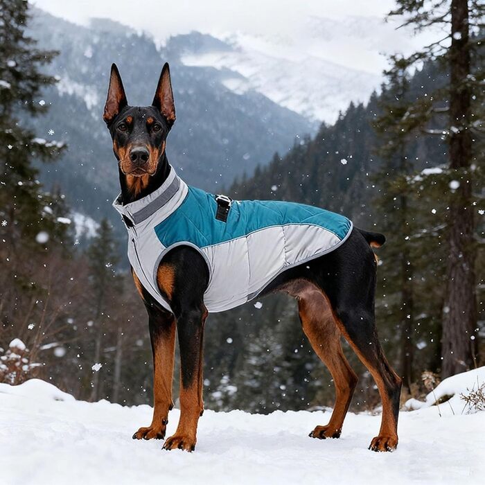 Тепла та стильна куртка для собак: теплий, вітронепроникний жилет – ідеальний зимовий одяг для вашого собаки (Sky Blue, M)