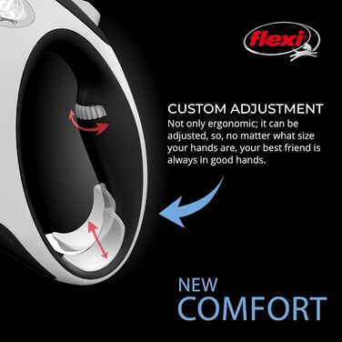 Рулетка для собак FLEXI New Comfort XS 3 м, до 12 кг, сіро-чорна, ергономічна, з міцною стрічкою